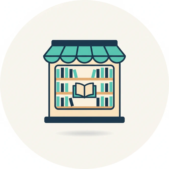 AI Generated Bookstore icon (no text)